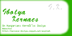 ibolya kernacs business card